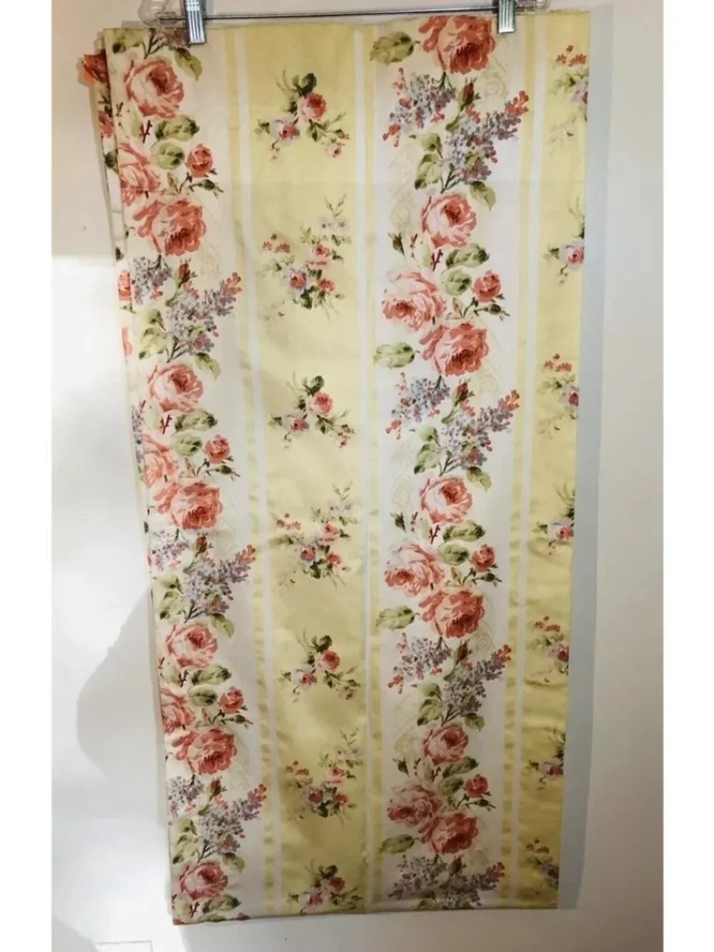 Croscill Home Floral Curtain Panels Yellow Pink Blue Rose Design 86